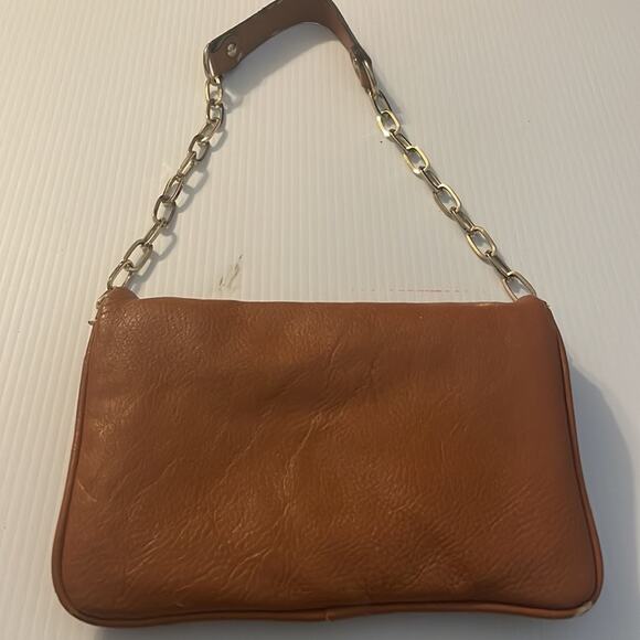 Tory Burch Brown leather Reva flap Clutch with gold chain strap - Picture 14 of 14